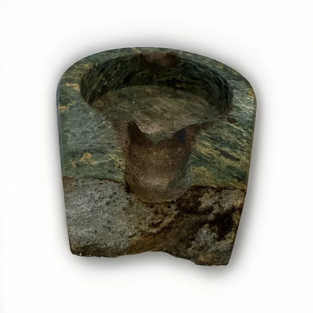 Vintage Green Marble Pipe Cigar Rest Holder Ashtray - READ